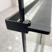 Rochelle || Black zuhanypolc és törölközőtartó zuhanyfalhoz, 140 cm