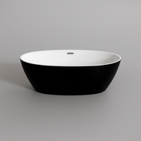 OVAL || szabadon álló fürdőkád, fekete-fehér, 155x80x58 cm