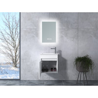 Zamora || White fürdőszoba szekrény mosdóval és LED-es tükörrel