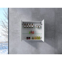 Sevilla || White kétajtós, tükrös szekrény, LED világítással 70 cm