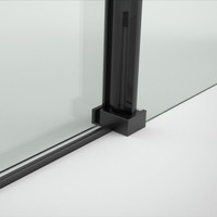 Belvero || Black 150 toló zuhanyajtó, 195cm, 6mm, NANO