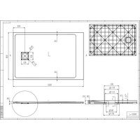 Cagliari || White 80x120x2,6 cm szögletes, SMC zuhanytálca szifonnal