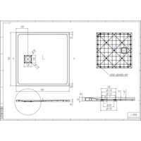 Cagliari || White 90x90x2,6 cm szögletes, SMC zuhanytálca szifonnal