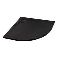 Cagliari || Black 80x80x2,6 cm íves, SMC zuhanytálca szifonnal