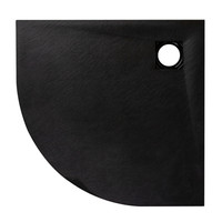 Cagliari || Black 80x80x2,6 cm íves, SMC zuhanytálca szifonnal