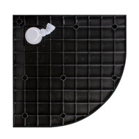 Cagliari || Black 80x80x2,6 cm íves, SMC zuhanytálca szifonnal