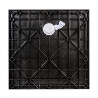 Cagliari || Black 80x80x2,6 cm szögletes, SMC zuhanytálca szifonnal