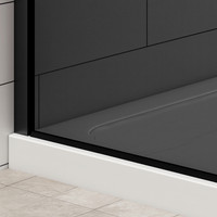 Walk-in || Black zuhanyfal, füstüveggel 80, 200cm, 8mm, NANO