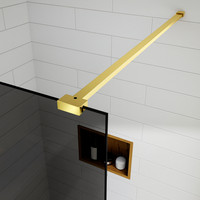 Walk-in || Gold zuhanyfal, füstüveggel 80, 200cm, 8mm, NANO