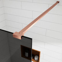 Walk-in || Rose Gold zuhanyfal, füstüveggel 120, 200cm, 8mm, NANO