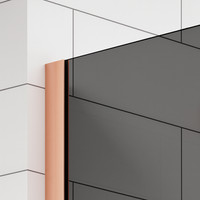 Walk-in || Rose Gold zuhanyfal, füstüveggel 120, 200cm, 8mm, NANO