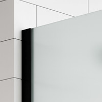 Walk-in || Black zuhanyfal, savmart, matt üveggel 100, 200cm, 8mm, NANO
