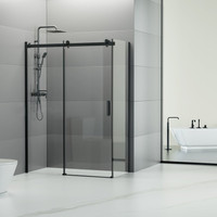 Milano || Duo Black zuhanykabin 100x100, 195cm, 8mm, NANO