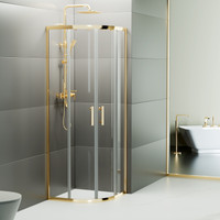 Murcia || Gold íves zuhanykabin 90x90, 190cm, 6mm, NANO