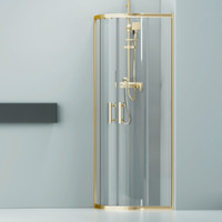 Murcia || Gold íves zuhanykabin 90x90, 190cm, 6mm, NANO