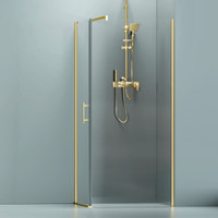Rubio || Gold zuhanykabin 100x100, 195cm, 6mm, NANO