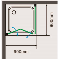 Cordoba || Duo zuhanykabin 90x90, 195cm, 6mm, NANO
