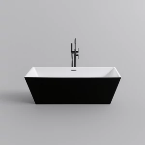 CUBE || szabadon álló fürdőkád, fekete-fehér, 170x75x58 cm