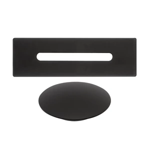 Acél || túlfolyó- és lefolyó takaró szett szabadon álló kádhoz, black