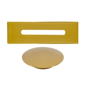 Acél || túlfolyó- és lefolyó takaró szett szabadon álló kádhoz, gold