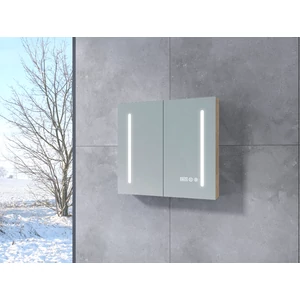 Sevilla Sonoma kétajtós, tükrös szekrény, LED világítással 60 cm Sevilla Sonoma kétajtós, tükrös szekrény, LED világítással 60 cm