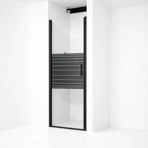 Madeira || Black Pattern 80 nyíló zuhanyajtó, 190cm, 6mm, NANO