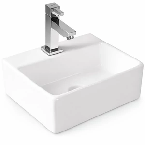 LAGE || Pultra helyezhető mosdókagyló, kerámia, fehér, szögletes