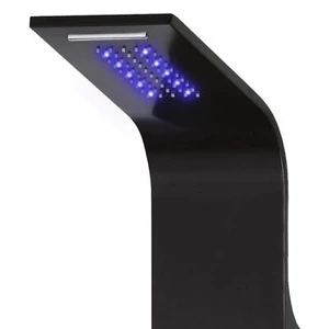 Verona || Black termosztátos zuhanypanel, rozsdamentes acél, LED