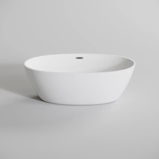 OVAL szabadon álló fürdőkád, fehér, 155x80x58 cm