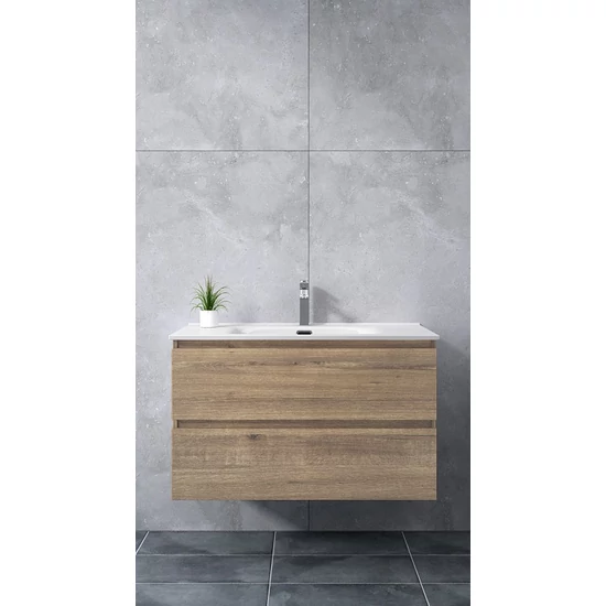 Catania Sonoma fürdőszoba szekrény mosdóval 60cm