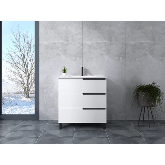 Torino || White fürdőszoba szekrény mosdóval 70cm