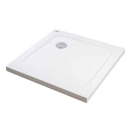 Coria 80x80x5 cm szögletes, akril zuhanytálca szifonnal