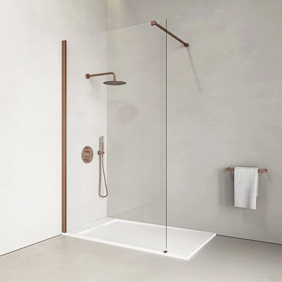 Walk-in || Rose Gold zuhanyfal 90, 200cm, 8mm, NANO