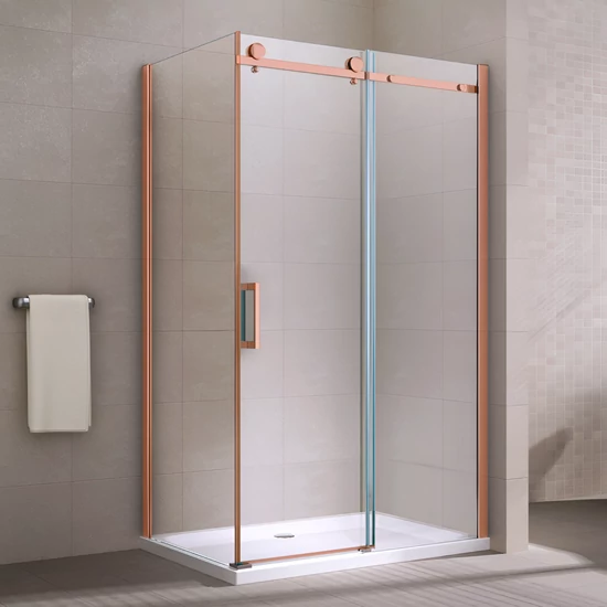 Milano || Duo Rose Gold zuhanykabin 100x100, 195cm, 8mm, NANO