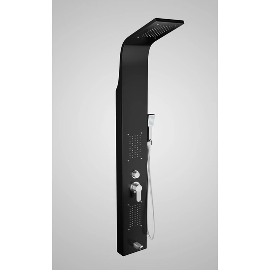 Merin Black zuhanypanel, rozsdamentes acél