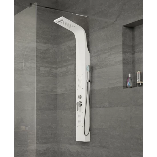 Bologna || White zuhanypanel, rozsdamentes acél
