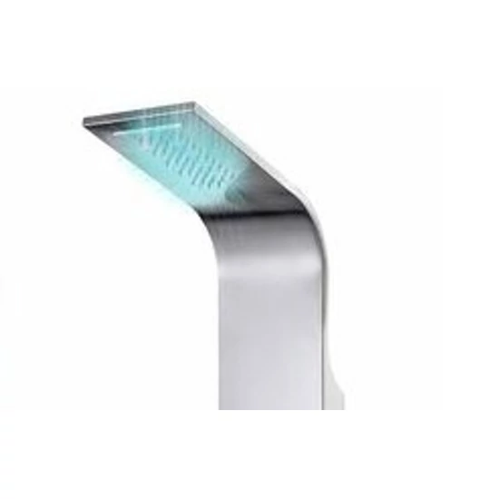 Verona Silver termosztátos zuhanypanel, rozsdamentes acél, LED