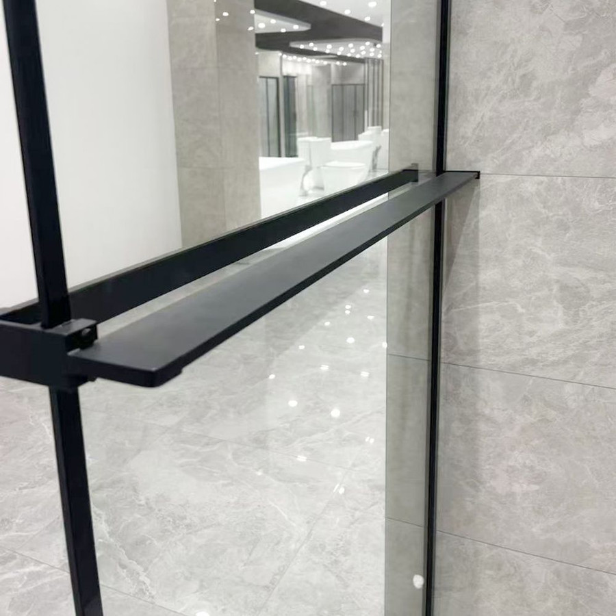 Rochelle || Black zuhanypolc és törölközőtartó zuhanyfalhoz, 140 cm