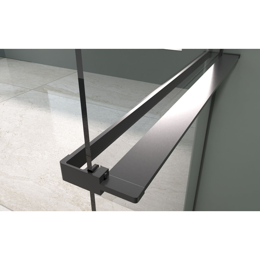 Rochelle || Black zuhanypolc és törölközőtartó zuhanyfalhoz, 140 cm