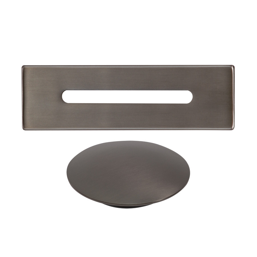 Acél || túlfolyó- és lefolyó takaró szett szabadon álló kádhoz, gun gray