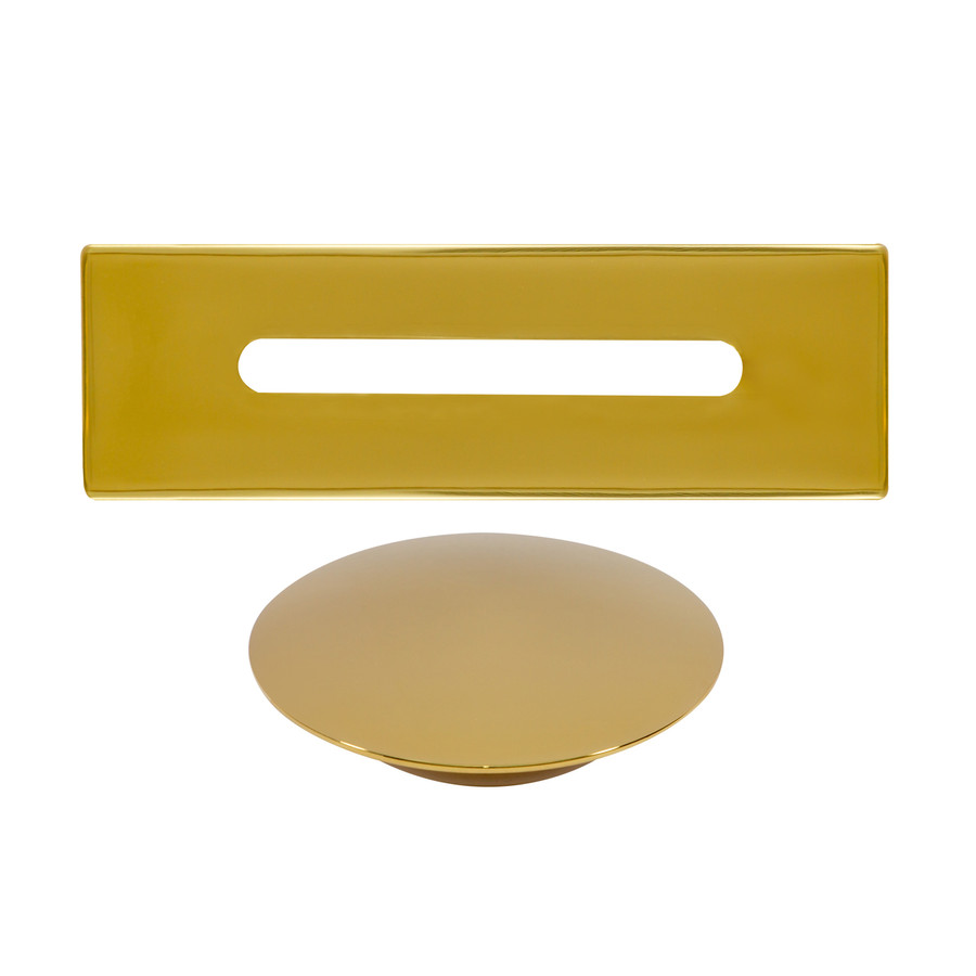 Acél || túlfolyó- és lefolyó takaró szett szabadon álló kádhoz, gold