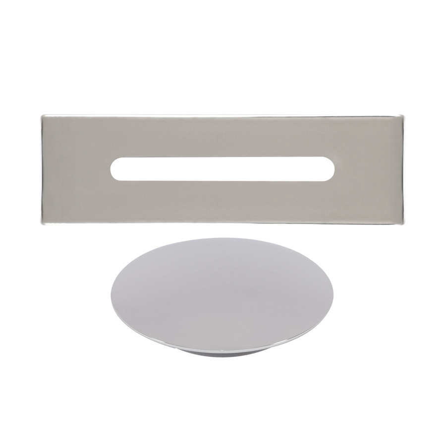 Acél || túlfolyó- és lefolyó takaró szett szabadon álló kádhoz, silver