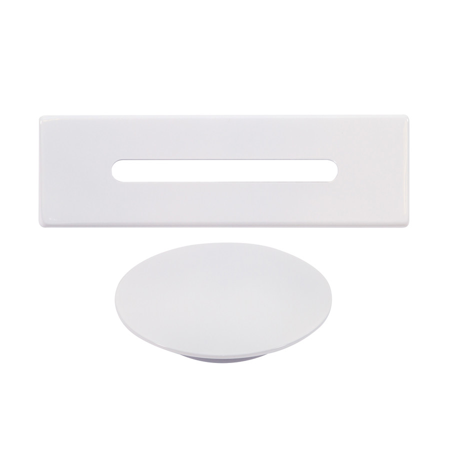 Acél || túlfolyó- és lefolyó takaró szett szabadon álló kádhoz, white