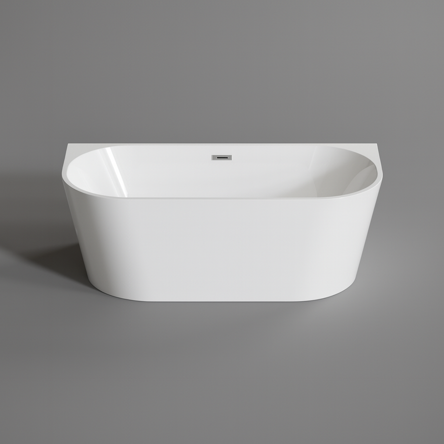 LANA || félszabadon álló fürdőkád, fal mellé, fehér, 160x80x58 cm