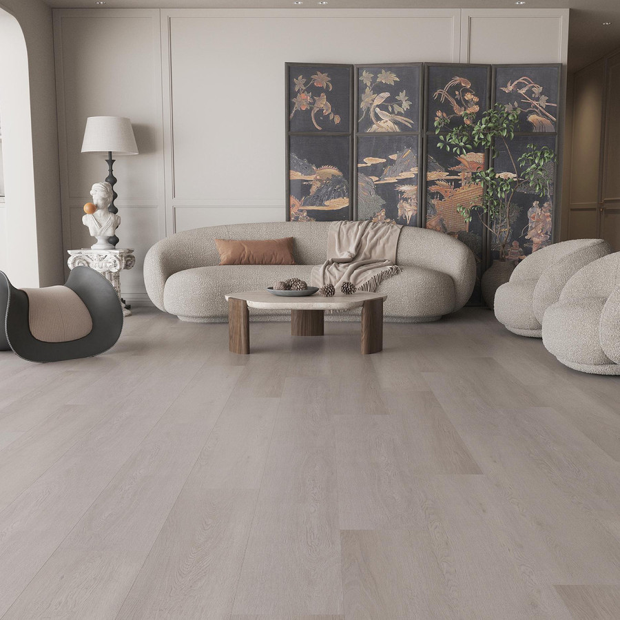 W-STEP || SPC vinyl padló, szürke tölgy mintás, 1220x183x5 mm