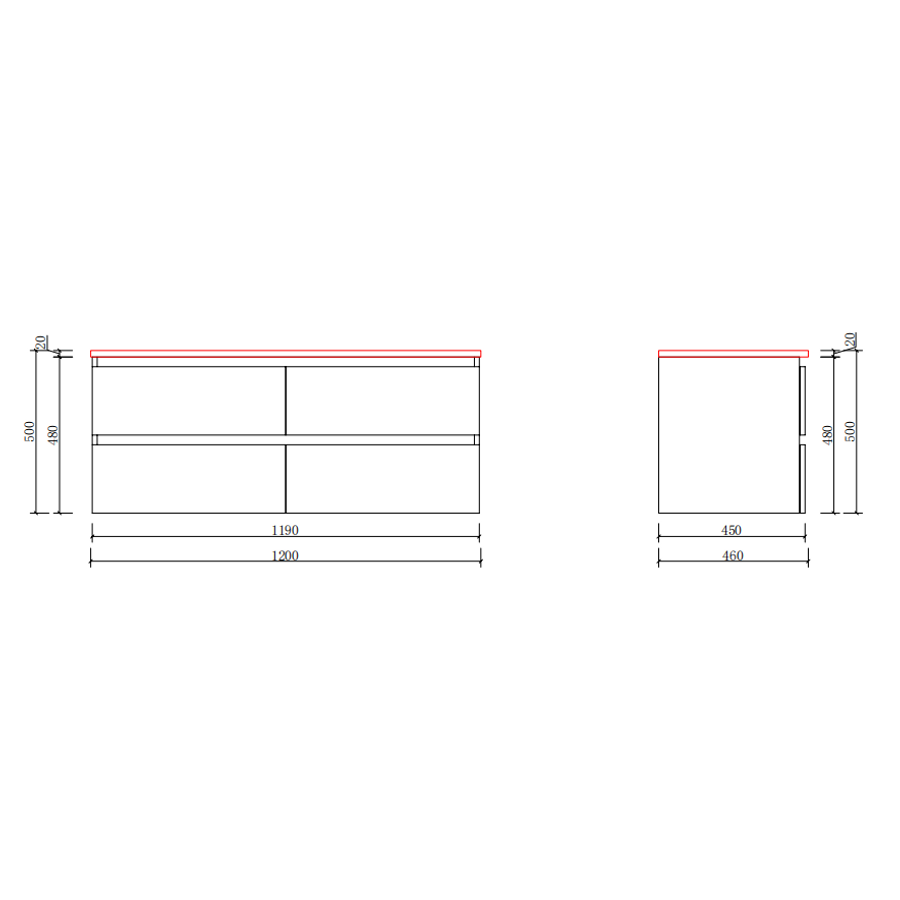 Dijon || Matt antracit szürke, fürdőszoba szekrény mosdóval 120cm