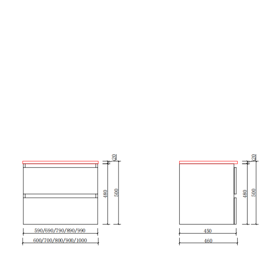 Catania || Sonoma fürdőszoba szekrény mosdóval 60cm
