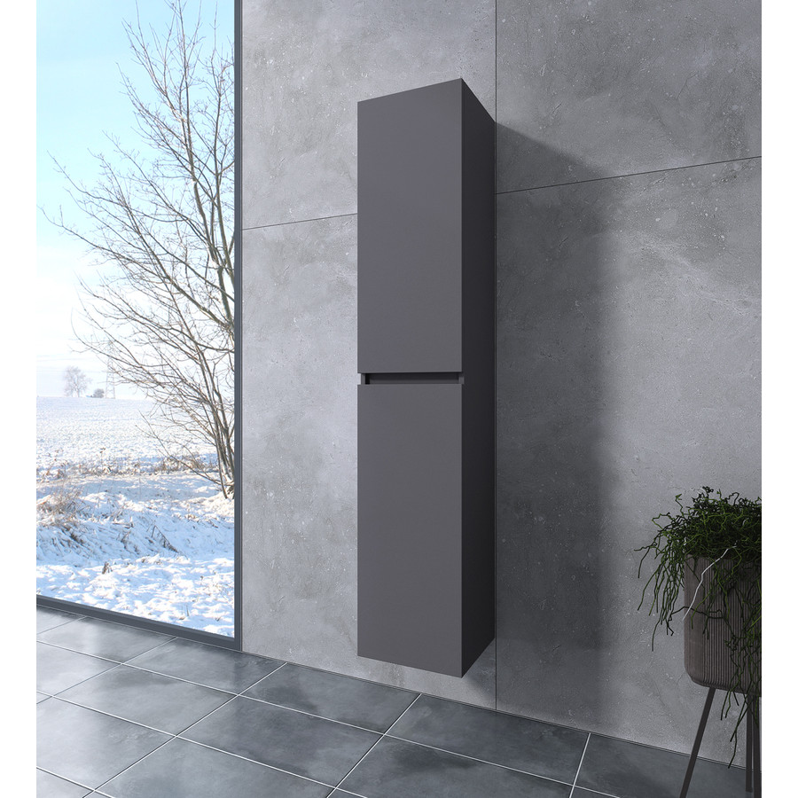 Burgundia || Matt antracit szürke, fürdőszoba szekrény