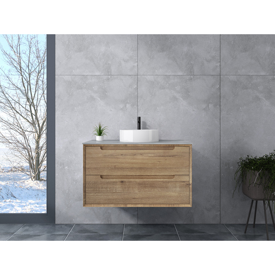 Genova || Sonoma fürdőszoba szekrény mosdóval 60 cm