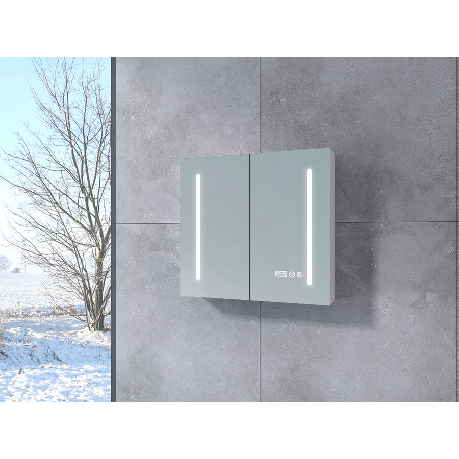 Sevilla || White kétajtós, tükrös szekrény, LED világítással 60 cm